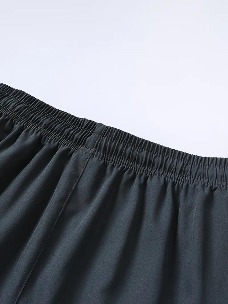 Men's Solid-color Quick-drying Shorts, Casual Slightly Elastic Drawstring Shorts, Suitable for Summer