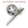 7/16-24 UNS Right-Hand Tap And Die Set For Metalworking, High-Speed Steel Tool For Mold Processing, CNC Machining Compatible