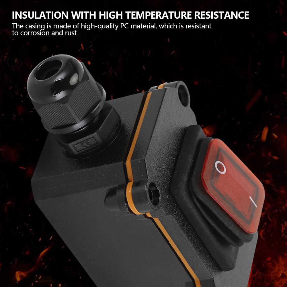 Outdoor Box Inline Cord Rocker Switch Power 12V-24V 110V-220V Marine Rocker Inline Toggle Switch with LED 20A Inline IP67 Sealed