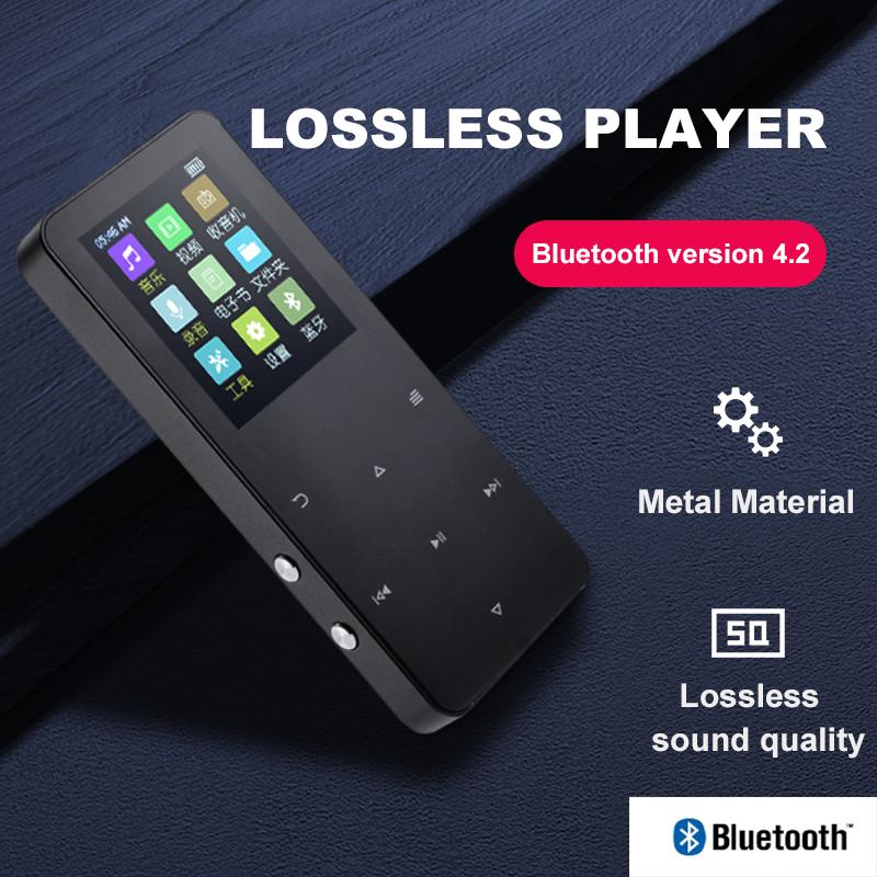 1.8 Inch Metal Touch Mp3 Mp4 Music Walkman Player Bluetooth 5.0 Fm Radio Alarm Clock Pedometer E-book Built-in Speaker Audio