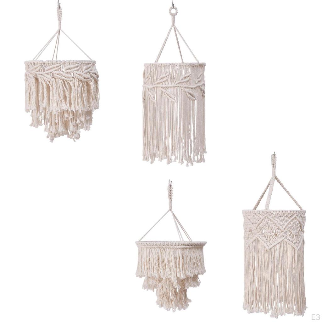 Decorative Hanging Light Cover with Macrame Design for Home And Office