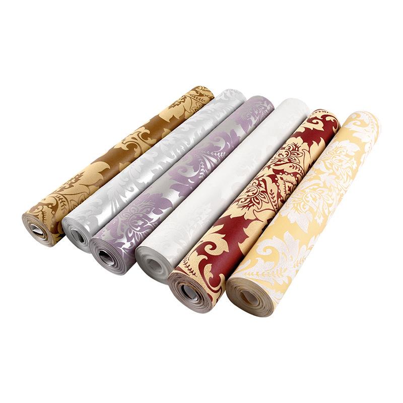 Floral Pattern 3D Textured Wall Paper Embossed Damask Wallpaper Bedroom Living Room Background Home Decor Grey Purple BrownWhite