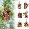 Yousheng 6-teiliges Weihnachtsbaumschmuck-Set mit Waldtiermotiven (Eichhörnchen, Affe, Koala) aus Acryl zum Aufhängen – ideal als Weihnachtsbaumdekoration.