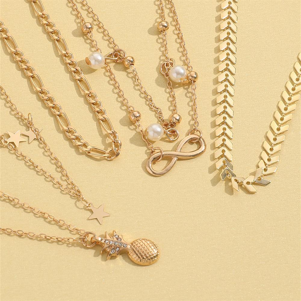 6 In 1 Bohemian Beach Stacked Star Pearls Anklet for Ladies