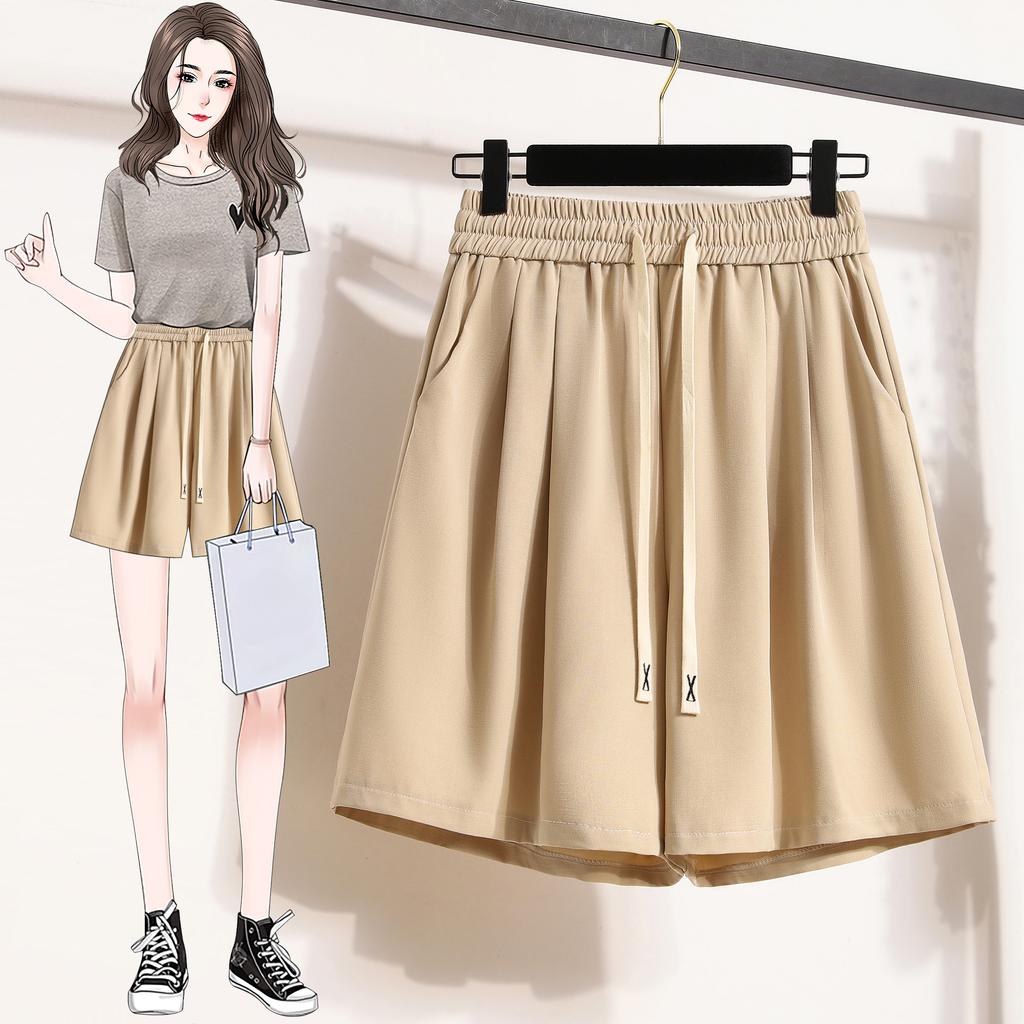DIMANAF 2025 Summer Style Shorts Pants Loose High Waist Women Basic Pants Female Solid Trousers