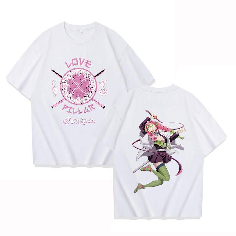 Hot Anime Kanroji Mitsuri Printed Women Y2k Summer Short Sleeve Tee Shirts Round Neck Casual Summer Unisex Tees Tops