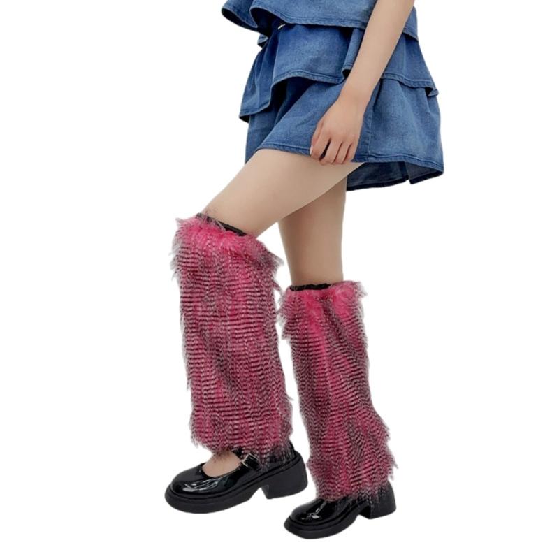 Dámský kostým Sexy teplé chlupaté návleky na nohy/návleky na boty/kryty na boty z umělé kožešiny