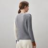 COMON BOCA Damen 100% Kaschmir Color-Block Strickpullover