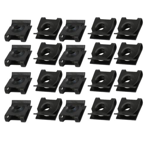 uxcell U-Nuts, U-Clips, Speed ??Fasteners, Spring Steel, Black, for M5/ST4.8 Threaded Bolts, Pack of 20
