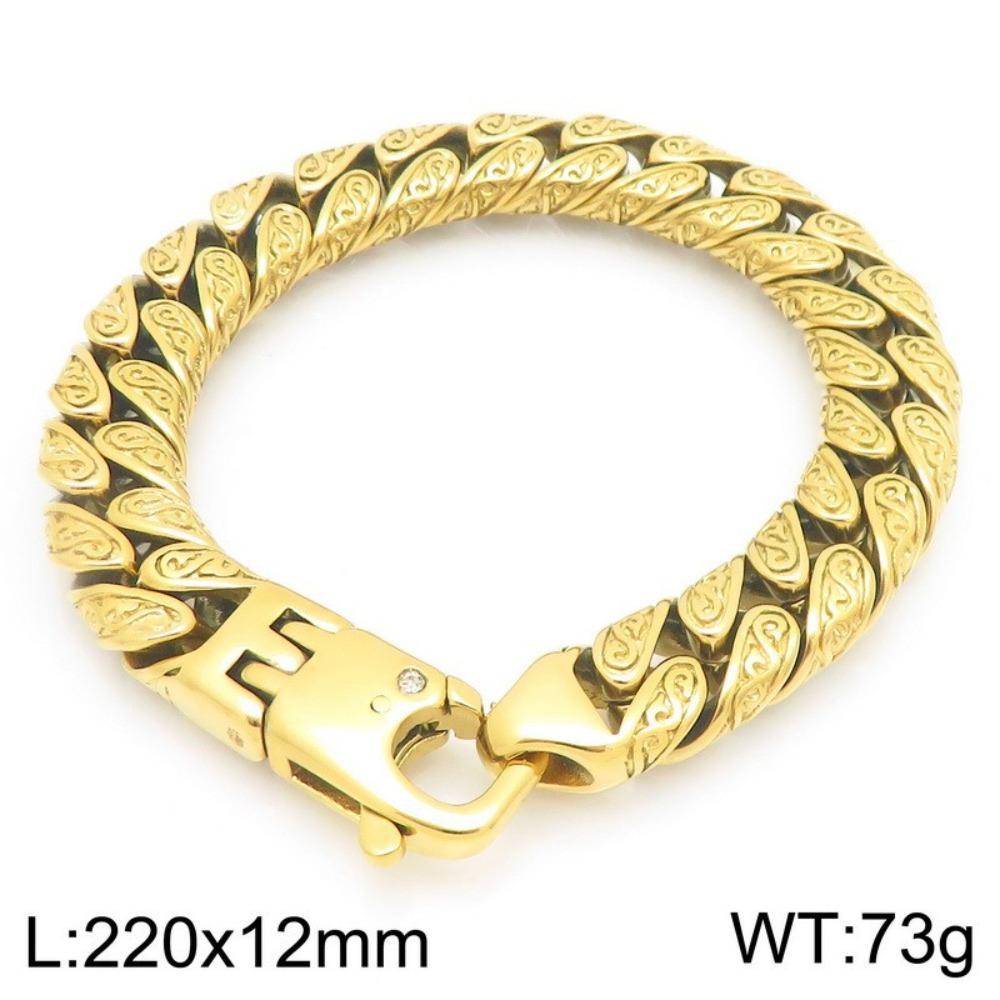 European and American Personalized Men's Jewelry, Titanium Steel Multi-ring Interlocking Pattern Bracelet, Men's Stainless Steel Bracelet