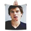 Damon Salvatore Flannel Blankets Winter  Soft Throw Blanket for Girls Boys Bedroom Graphic Bedspread Sofa Bed Cover