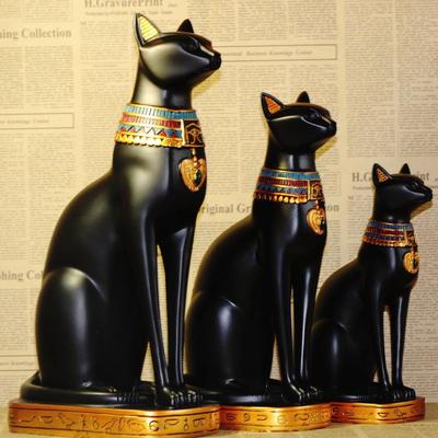 Egyptian Style Moon Goddess Cat God Figurine Resin Collectible Statue Home Decor
