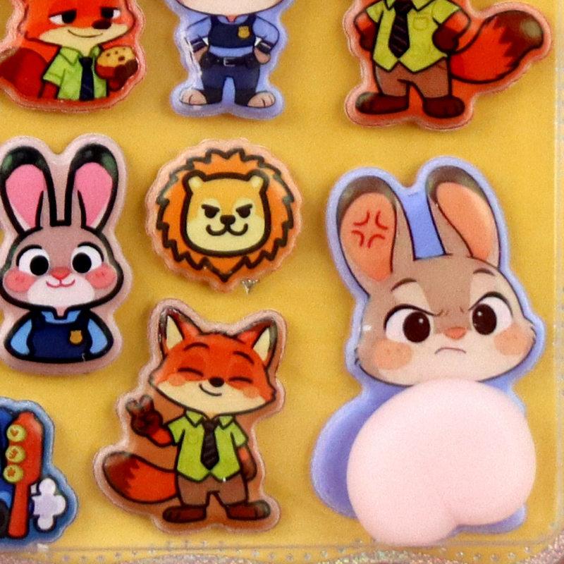 Disney Zootopia 3d Soft and Fluffy Stickers Stress Relief Squeeze Toy Stickers Decorative Account Scrapbook Phone Case