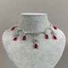 Gothic Spider Pendant Necklace With Geometric Zinc Alloy Chain For Party Wear