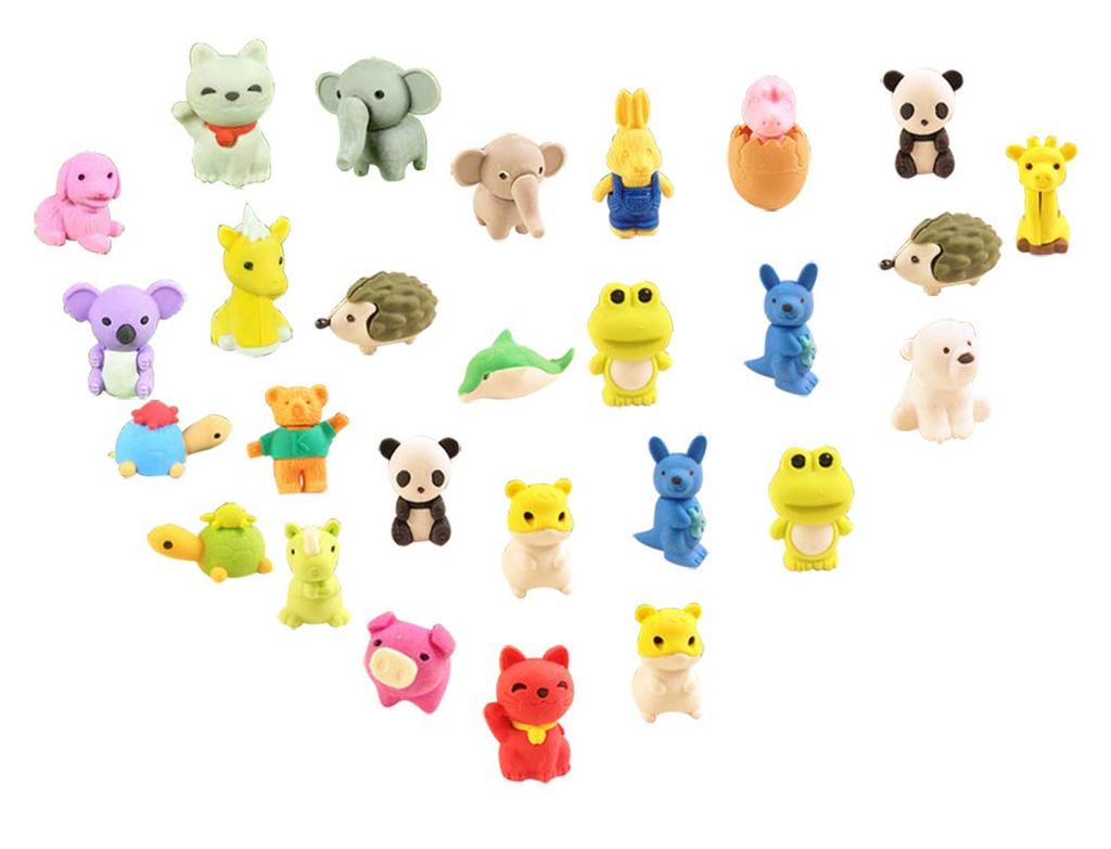 Ranvi Kids Eraser Mini Puzzle Pencil Erasers for Game and School Supplies 30-Piece Set, (Animal) Kids' Prizes, Parties, Carnivals,