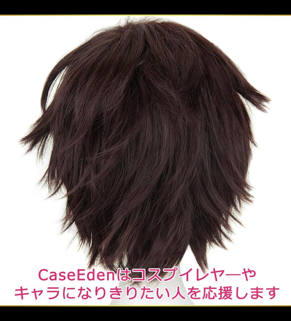 CaseEden Cosplay Wig, Premium, Cool Short, Dark Brown, 6059