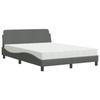 VidaXL Lit avec matelas gris foncé 120x200 cm tissu 3208365