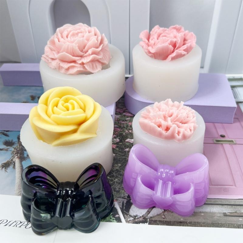 Rose Peony Flower Carnation Candle Silicone Mold Resin Epoxy Halloween Crafts DIY Ornament Jewelry Candle Making Tool