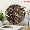 Metal Wall Art Mayan Carving Wreath Sign Tropical Decor for Home Cafe Restaurant