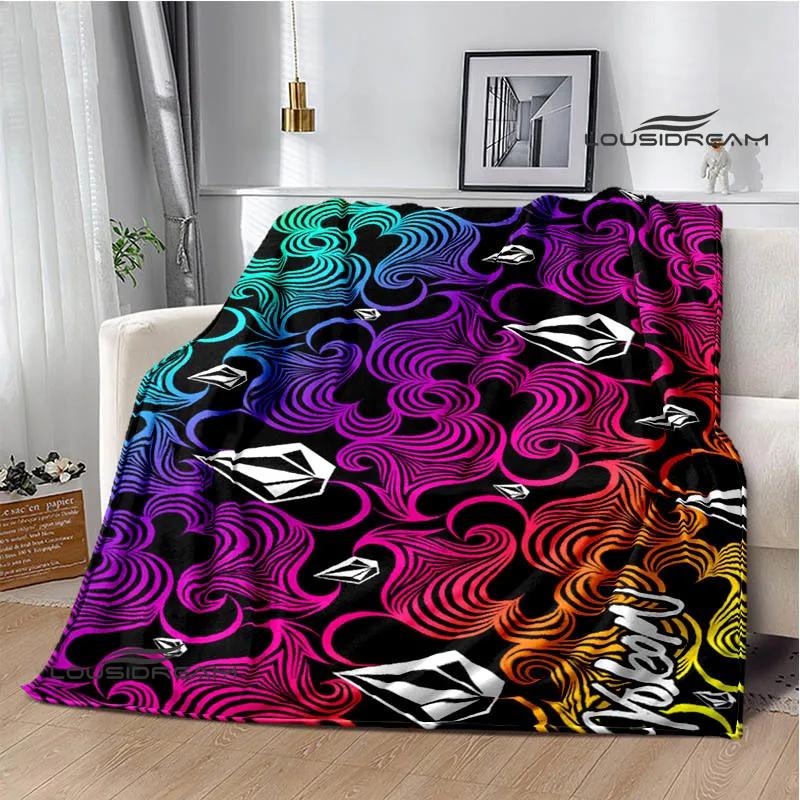 Coperte con logo V-VOLCOM stampato Flangia Coperta calda morbida e confortevole casa viaggio letto coperta coperte da picnic regalo di compleanno