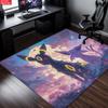 Anime Style Moon & Psychic Fox Area Rug Non Slip Soft Floor Mat For Gaming Room Living Room Bedroom Decor Washable Carpet