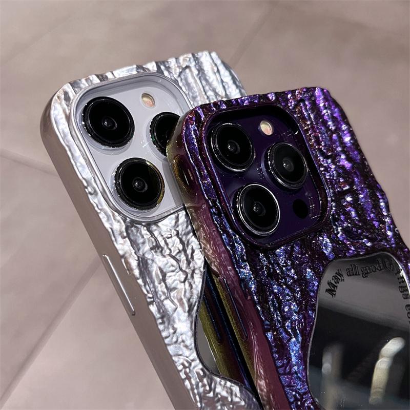Funda de papel de estaño con espejo ostentoso de lujo para iPhone 12, 13, 14 Pro Max, iPhone 11, funda de silicona suave a prueba de golpes para iPhone 14Pro