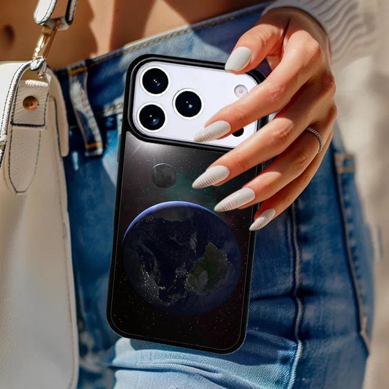 Earth Moon Sun Planet Phone Case For iPhone 17 Air 14 15 13 12 Max Cover For Apple 14 15 16 16e 11 Pro Max Plus