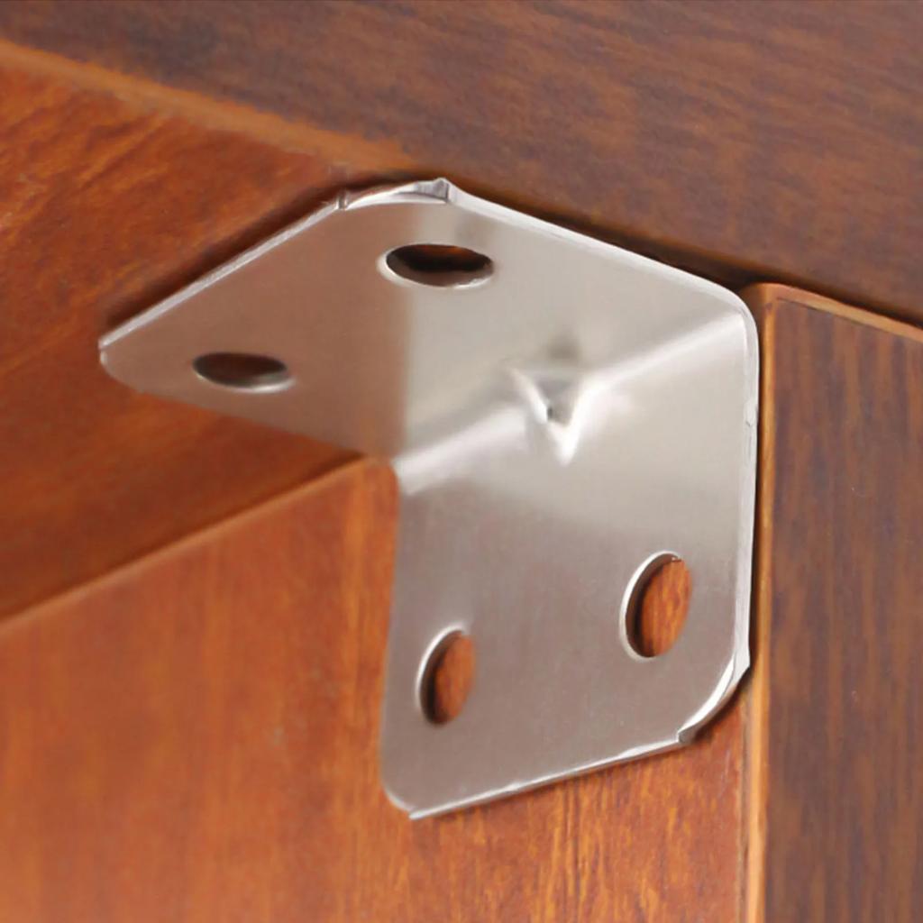 10pcs Angle Iron Board Table Chair Cabinet Wardrobe Fixed Connector 90-degree Angle Plate Bracket Shelf Brackets Accessories