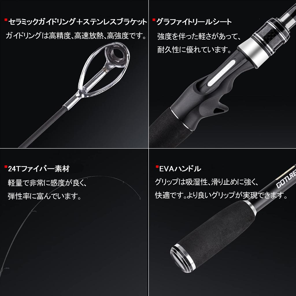 Goture Compact Rod for Beginners and Retractable Telescoping RIGEL Series RIGEL Kids, Length 43cm, Ultra-Lightweight, Rod, (Baitcasting - 2.11m,