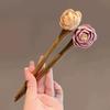 1/2pcs Sandalwood Floral Hairpin - Antique-Inspired Elegant Hair Accessory with Pink Roses & Golden Accents for Cheongsam,Hanfu