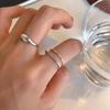 Elegant Design Geometric Double Layer Womens Ring With Adjustable Fit Comfort For