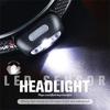 Rechargeable LED Headlamp Body Motion  Headlight Camping Flashlight Head Light Torch Lamp With USB Dropshipping