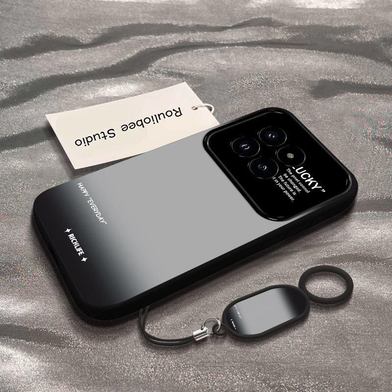 Xiaomi Mi 14 Mobile Phone Case 14pro Personality Smudge Gradual Change Green 14Ultra Large Window All-inclusive Silicone Anti-drop Soft