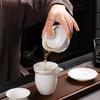 Suet Jade Tracing Tea Set Gift Set Creative Ten-head White Porcelain Tea Set Set Commercial Holiday Gift