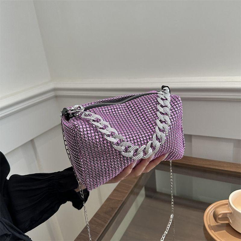 Chain Bag, Women's Single Shoulder Crossbody Bag, Large Capacity Casual Bag, Diamond Inlaid Bag