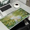 Large Mouse Pad Monet Water Lilies Print Stitched Edge AntiSlip Rubber Desk Mat For Gaming Working Home Office Laptop Use