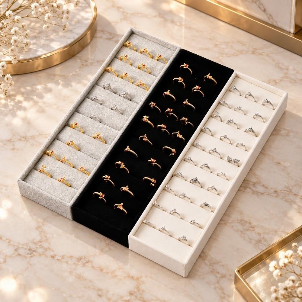 10 Slots Ring Holder Velvet Surface Jewelry Stand New Earring Organizer Jewelry Shop Counter