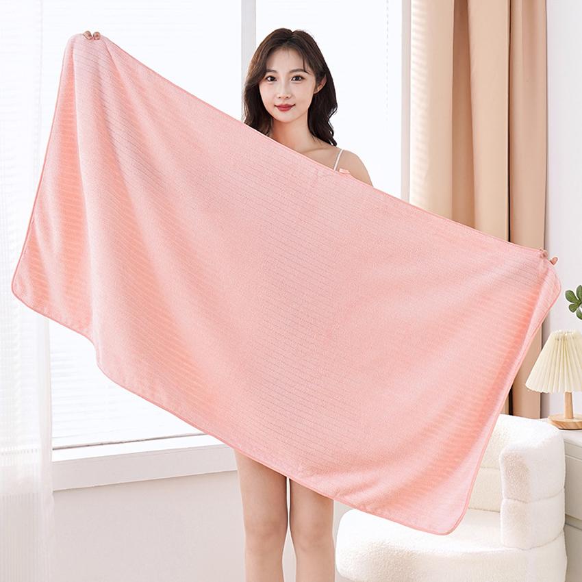 Candy Color Striped Absorbent Bath Towel Super Soft Coral Fleece Shower Towels Bathroom Towel for Adults Spa Swim Quick-drying