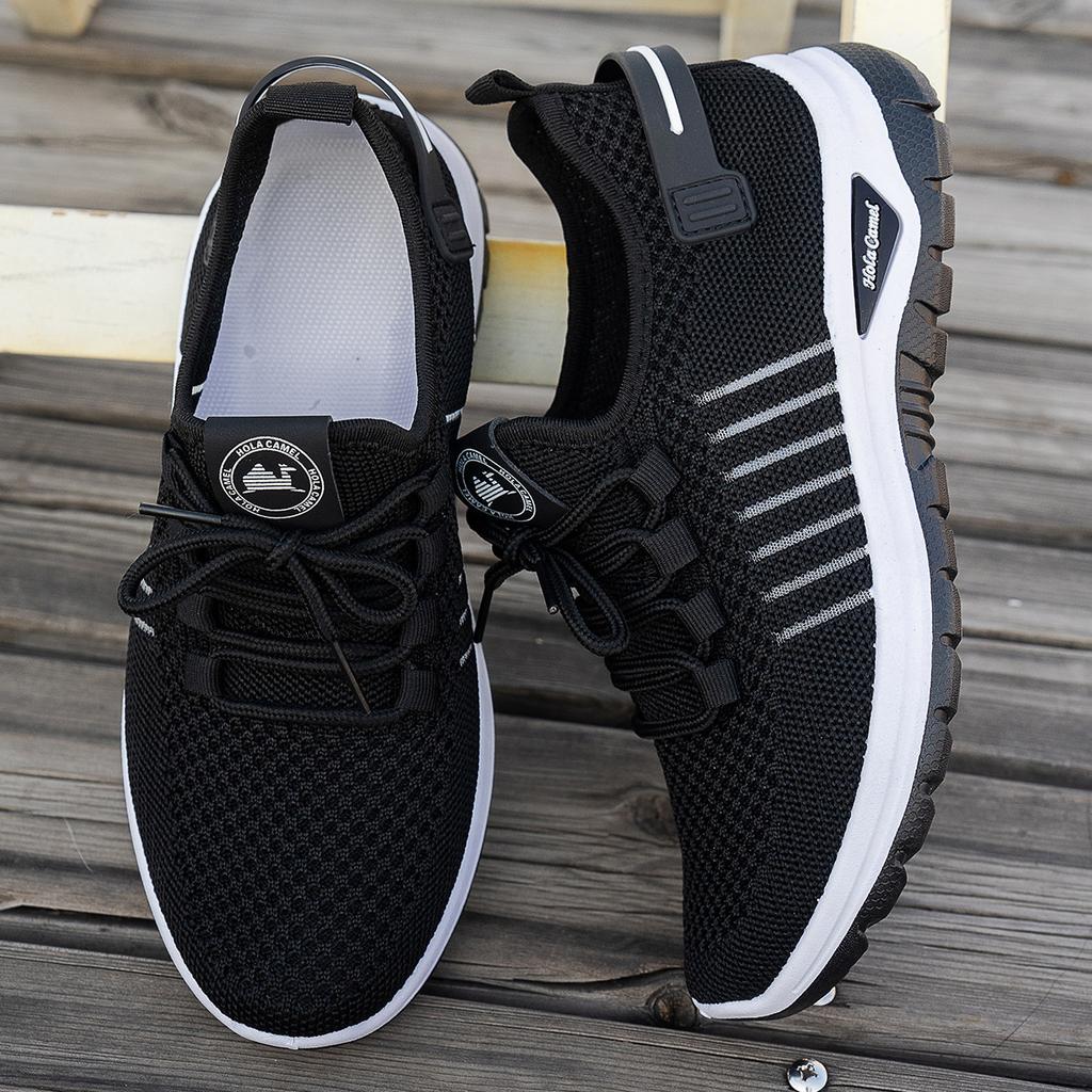 Women's Casual Chunky Platform Sneakers Anti-Slip Walking Shoes for Women Breathable Knitted Running Sneakers Lightweight Lace-Up Work Tennis Shoes