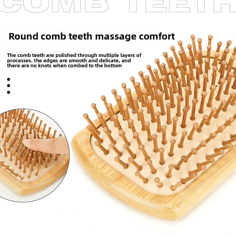 1 Pc Natural Bamboo Comb Paddle Detangling Hairbrush , Scalp massage comb , Wide-tooth comb No Bristle , Suit for Women Men Kids