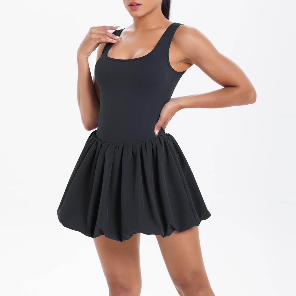 New Nude Fake Two-Piece Sports Dress For Women, Anti Glare Base, Outdoor Running, Yoga, Fitness, Tennis Dress For Women