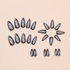 Wear Armor Dark Wind Removable Nail Pieces Silver Leaves Simple Smudging Fake Nail Pieces 24 Fake Nails