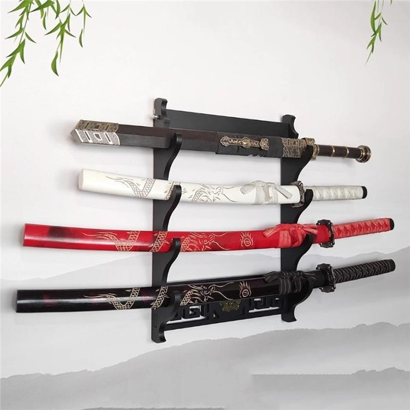 ABBP-Porta Katana da Parete a 4 Strati Porta Spade Espositore Katana Porta Ombrelli Organizzatore