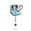 Unisex ID Name Cards Holders Retractable Badge Reel Cartoon Hospital Medical Icons Lovely Nurse Doctor Clip Brooches Keychains