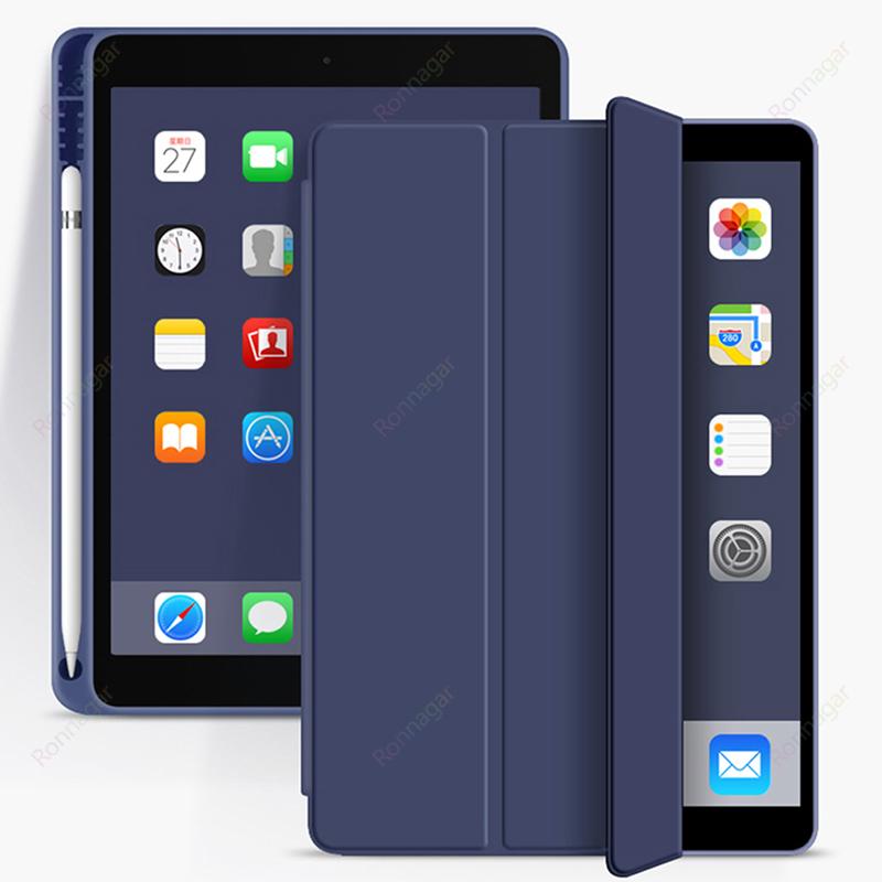 

Чехол-подставка для карандаша для iPad Air1 Air2 Чехол iPad 9.7 2018 2017 Air11 M2 M3 2024 2025 Pro11 M4 7 8 9 10.2 Pro10.5 Air4 5 A16 11-го поколения 2015-19 iPad mini4 5 темно-синий