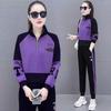 Spring and Autumn Large-Sized Loose Stylish Round-neck Fashion Casual Sweatshirt Set with Embroidery - Women's Set