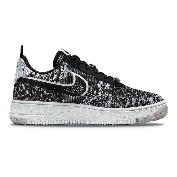 Nike Air Force 1 Flyknit NN Fabric Recyclable Lightweight Classic Durable Low-Top Kids Sneakers Black White Kids Sneakers DM1060-001