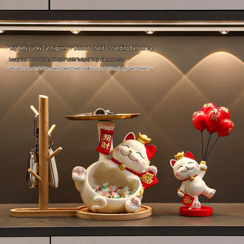 Cat Figurine - Perfect for Home Entry, Living Room, Wine Cabinet, or Shoe Cabinet Decoration; Ideal Housewarming Gift