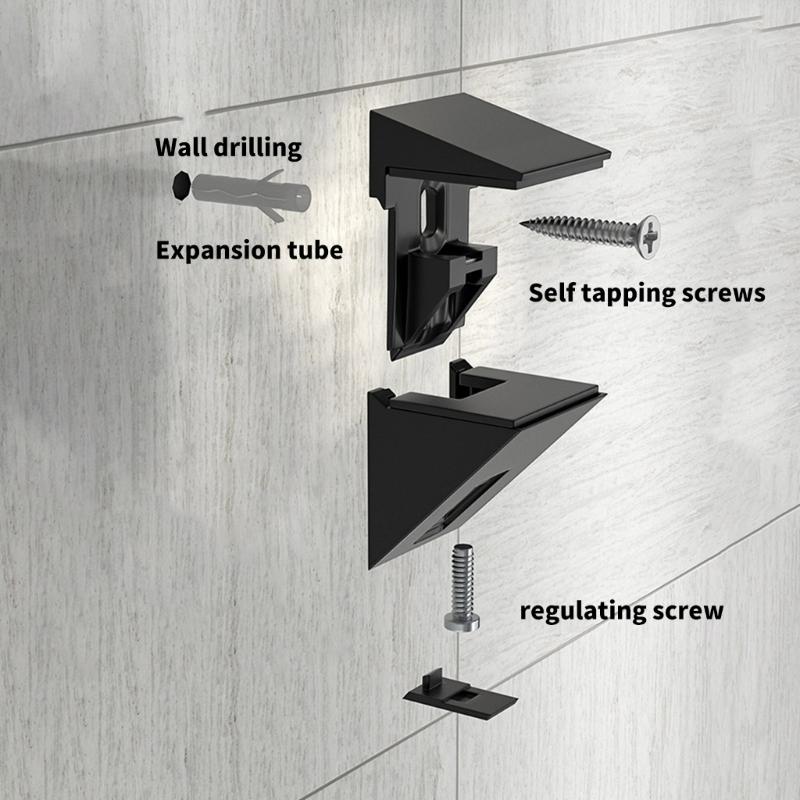 Wielofunkcyjne wsporniki do montażu szklanej półki Nowoczesny uchwyt do szklanej półki Regulowane zaciski Wspornik ścienny do szklanej lub drewnianej półki