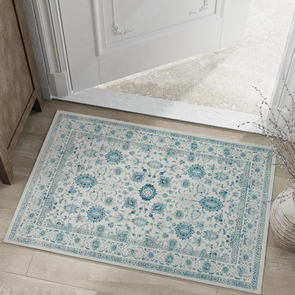Indoor Entrance Retro Carpet Light Gray Printed Rug Soft Carpets Living Room Decoration Mat Bedroom Beside Kitchen Non Slip Mats